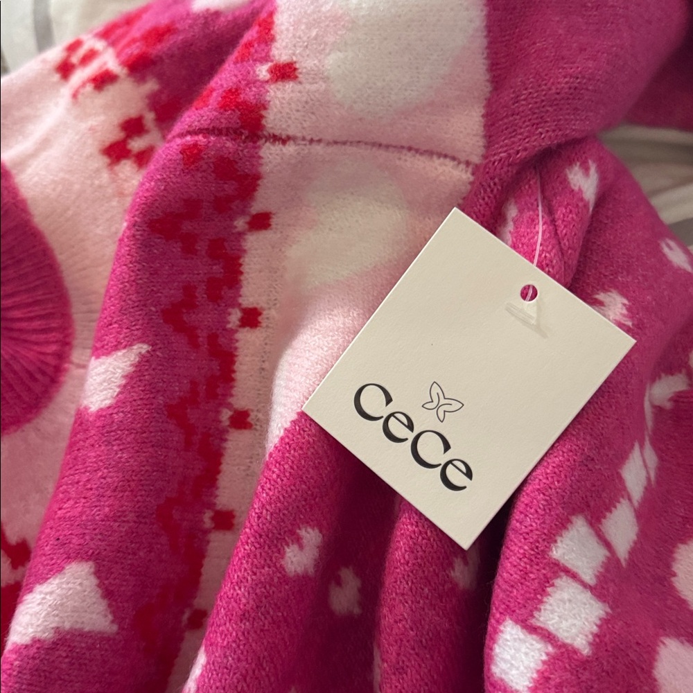 NWT CeCe Sweater Valentine's Day women's Medium Bows and Hearts - Picture 14 of 15